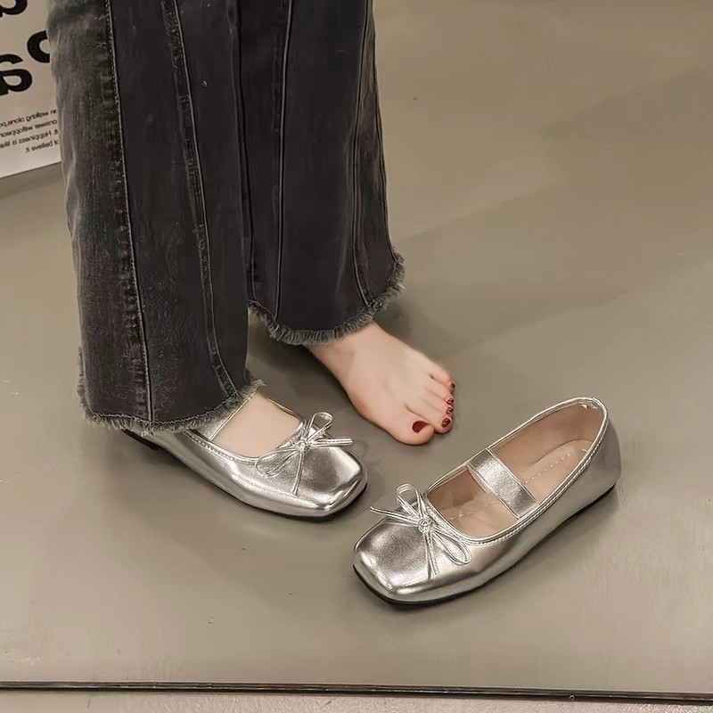 Mergaitėms plokščių batų bateliai, princesės stilius, PU viršus, PU vidus, PU įdėklas, gumos padas