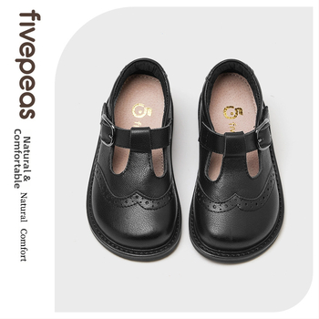 Five Beans Pantofi fete - Partea superioară din piele de vițel de calitate superioară, talpă din cauciuc, închidere Velcro, respirabile, anti-derapare