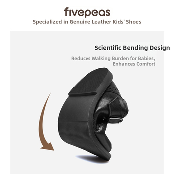 Five Beans Pantofi fete - Partea superioară din piele de vițel de calitate superioară, talpă din cauciuc, închidere Velcro, respirabile, anti-derapare