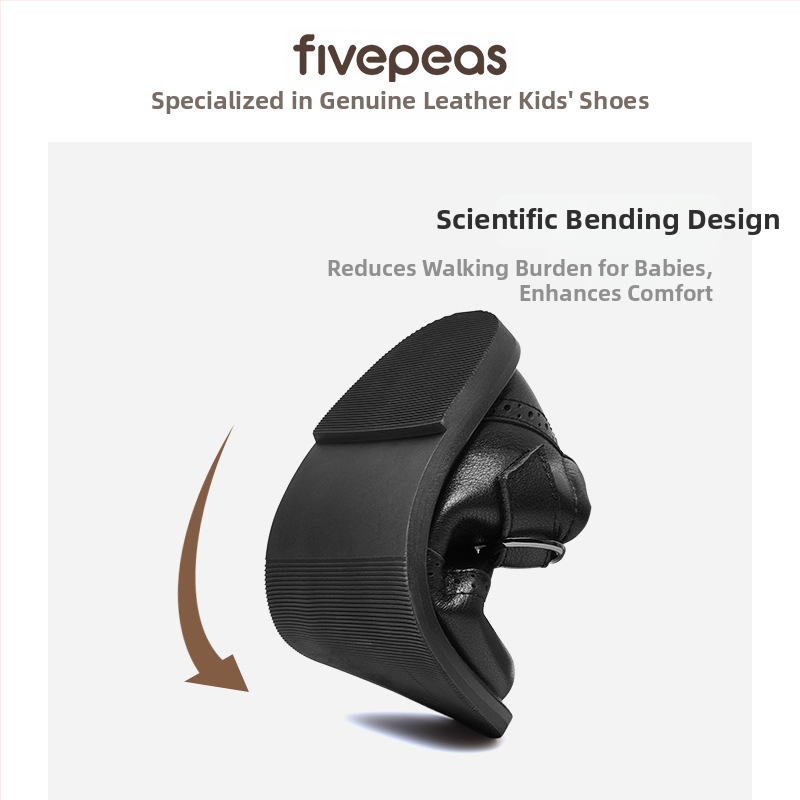 Five Beans Pantofi fete - Partea superioară din piele de vițel de calitate superioară, talpă din cauciuc, închidere Velcro, respirabile, anti-derapare