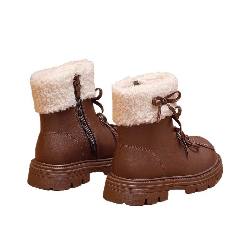 Lányoknak szóló Martin csizma – téli, PU felsőrész, gumírozott talp, oldalsó cipzár, alacsony szár, műszőrös bélés