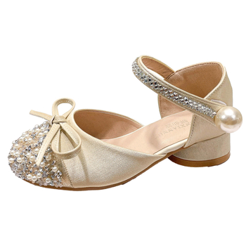 Hercegnő-stílusú lánycipő alacsony sarkú, Velcro-záródás, mikroszálas felsőrész, gumitalp, belső talp műbőr