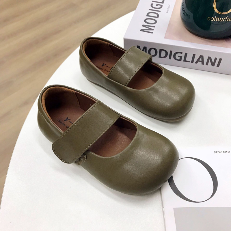 Dječje kožne cipele, korejskog stila, vamp: mikrovlaknasta koža; đon: guma; zatvaranje: Velcro; gornji dio: niski vrh; funkcija: protuklizno, otporno na habanje