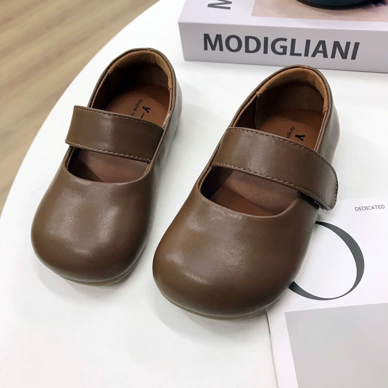 Dječje kožne cipele, korejskog stila, vamp: mikrovlaknasta koža; đon: guma; zatvaranje: Velcro; gornji dio: niski vrh; funkcija: protuklizno, otporno na habanje