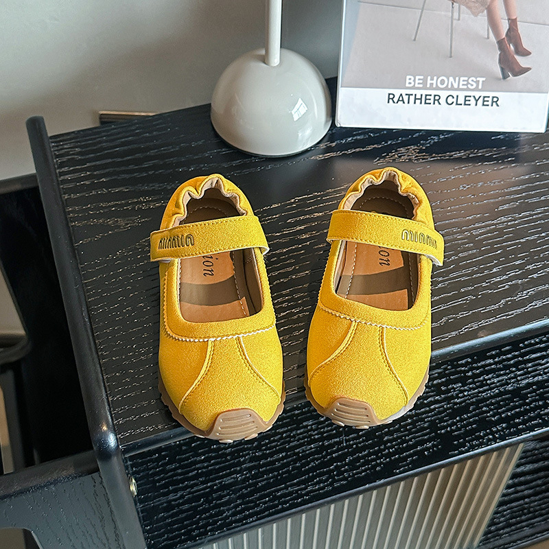 Lányoknak nubuk bőr cipő – Velcro zárás, tavasz 2025, 4–12 éveseknek