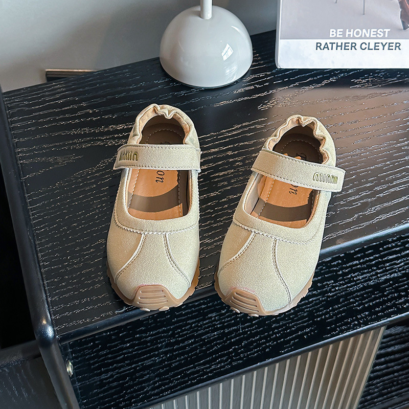Lányoknak nubuk bőr cipő – Velcro zárás, tavasz 2025, 4–12 éveseknek