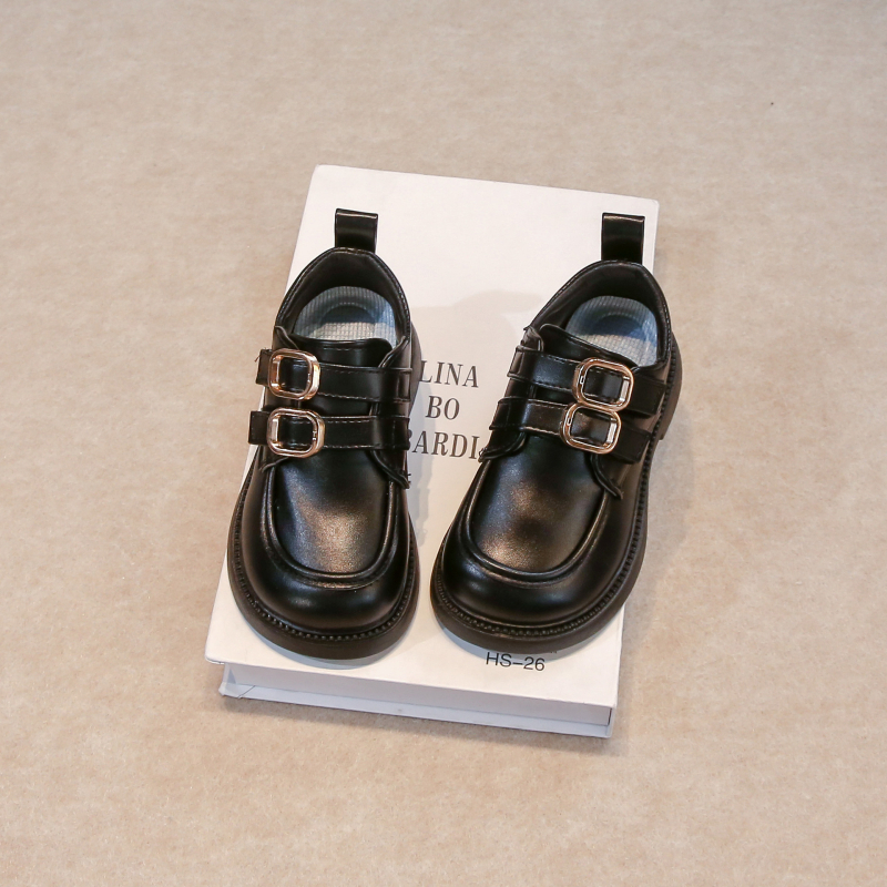 Princezinske loaferice za djevojčice s Velcro remenom, 2025 proljeće-jesen, britanski stil