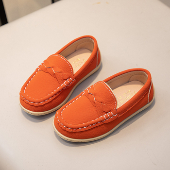 Παιδικά slip-on loafers, PU επάνω μέρος, δερμάτινη επένδυση, PU πάτος, καουτσούκ σόλα, αναπνέουν και ελαφριά, χαμηλό προφίλ