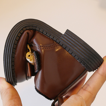 Παιδικά παπούτσια από PU δέρμα, σε στυλ πριγκίπισσας, με Velcro, άνοιξη 2025, αναπνεύσιμα και ανθεκτικά, σόλα από καουτσούκ