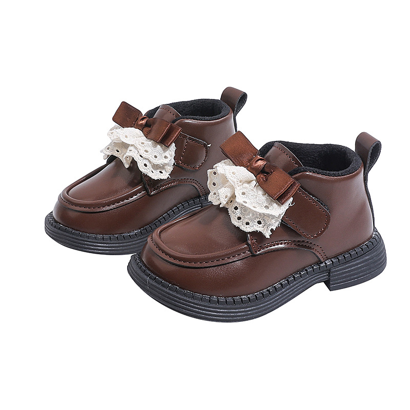 Παιδικά παπούτσια από PU δέρμα, σε στυλ πριγκίπισσας, με Velcro, άνοιξη 2025, αναπνεύσιμα και ανθεκτικά, σόλα από καουτσούκ
