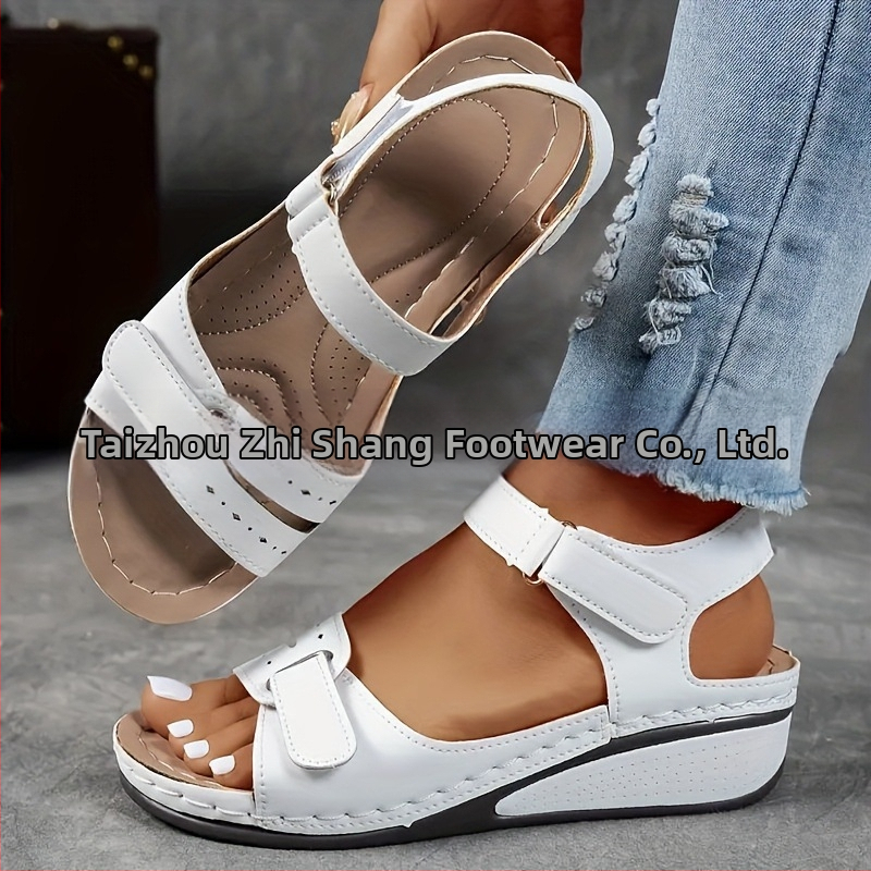 Римски дамски сандали с велкро (Горна част: супер фибър; Подметка: композит; Вътрешност: PU; Форма на пръста: кръгла)