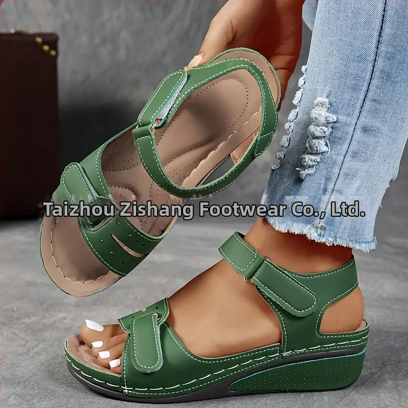 Римски дамски сандали с велкро (Горна част: супер фибър; Подметка: композит; Вътрешност: PU; Форма на пръста: кръгла)