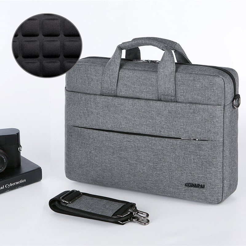 Langli Τσάντα φορητού υπολογιστή με έναν ώμο – Αδιάβροχο ύφασμα Oxford, μονόχρωμο σχέδιο, επένδυση πολυεστέρα, unisex