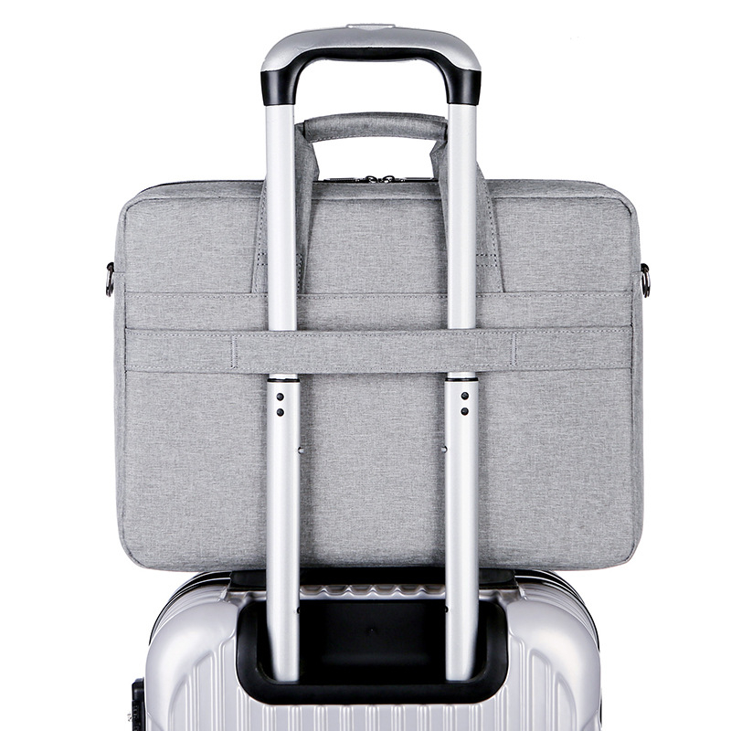 Langli Τσάντα φορητού υπολογιστή με έναν ώμο – Αδιάβροχο ύφασμα Oxford, μονόχρωμο σχέδιο, επένδυση πολυεστέρα, unisex