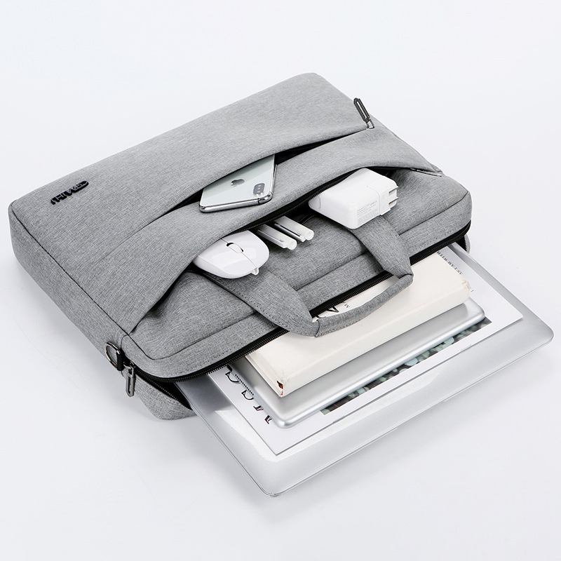 Langli Τσάντα φορητού υπολογιστή με έναν ώμο – Αδιάβροχο ύφασμα Oxford, μονόχρωμο σχέδιο, επένδυση πολυεστέρα, unisex