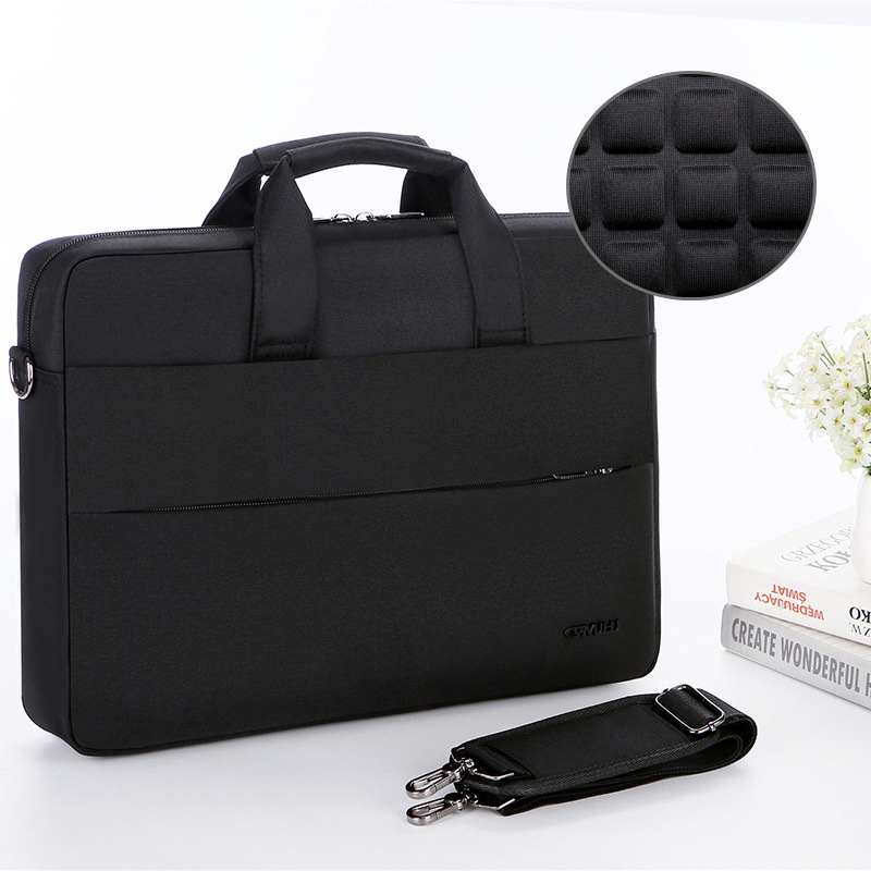 Langli Τσάντα φορητού υπολογιστή με έναν ώμο – Αδιάβροχο ύφασμα Oxford, μονόχρωμο σχέδιο, επένδυση πολυεστέρα, unisex