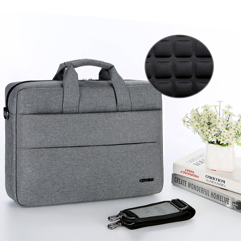 Langli Τσάντα φορητού υπολογιστή με έναν ώμο – Αδιάβροχο ύφασμα Oxford, μονόχρωμο σχέδιο, επένδυση πολυεστέρα, unisex