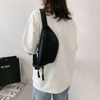 Ανδρική τσάντα μέσης από καμβά, αστικός μινιμαλιστικός στυλ, ανθεκτική στη φθορά, επένδυση πολυεστέρα, Άνοιξη 2025