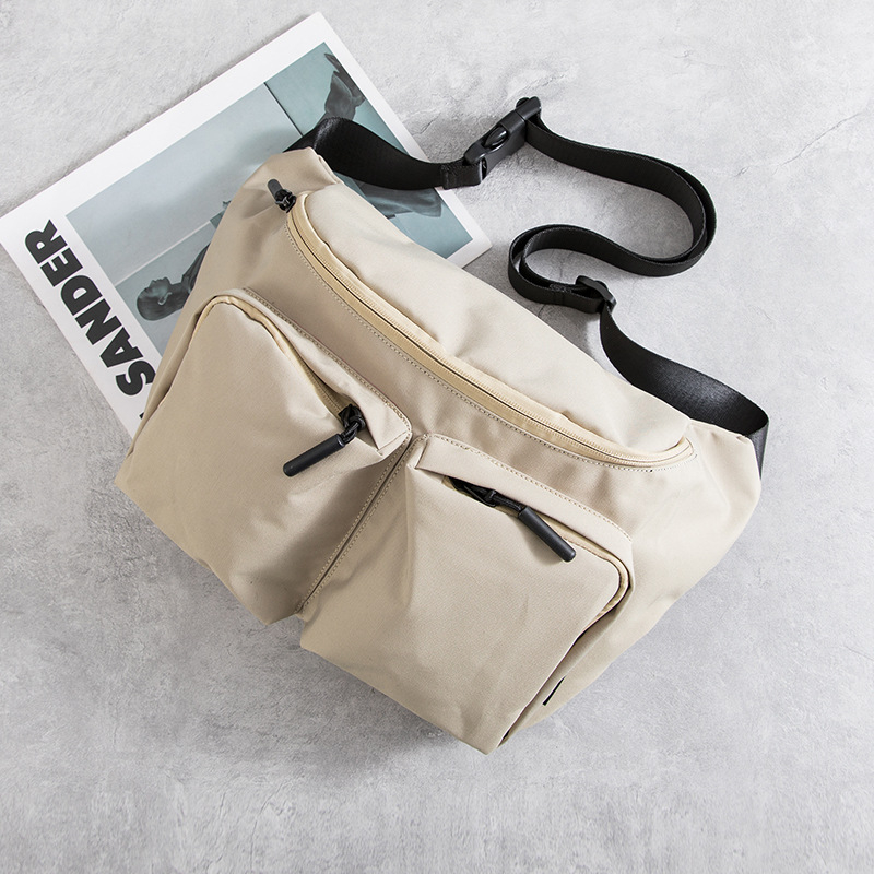 Muška platnena crossbody torba – ulični stil, jednobojni uzorak, proljeće 2025, svakodnevna upotreba