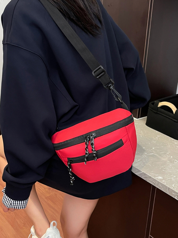 Muška torba za prsa preko ramena - Unisex, Najlon, Prozračna, Ultra lagana, Podstava od poliestera