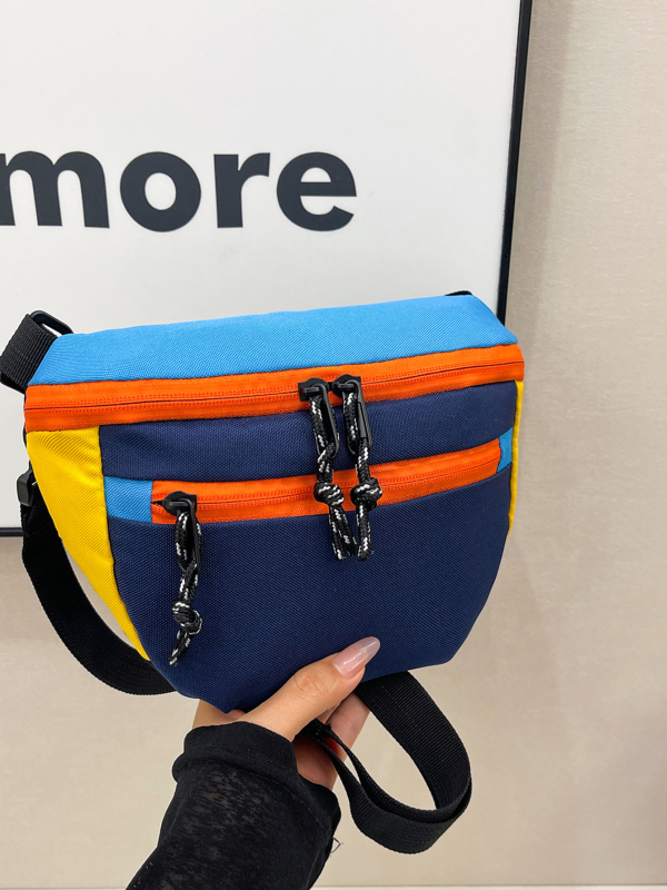 Muška torba za prsa preko ramena - Unisex, Najlon, Prozračna, Ultra lagana, Podstava od poliestera