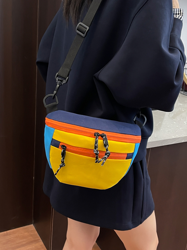 Muška torba za prsa preko ramena - Unisex, Najlon, Prozračna, Ultra lagana, Podstava od poliestera