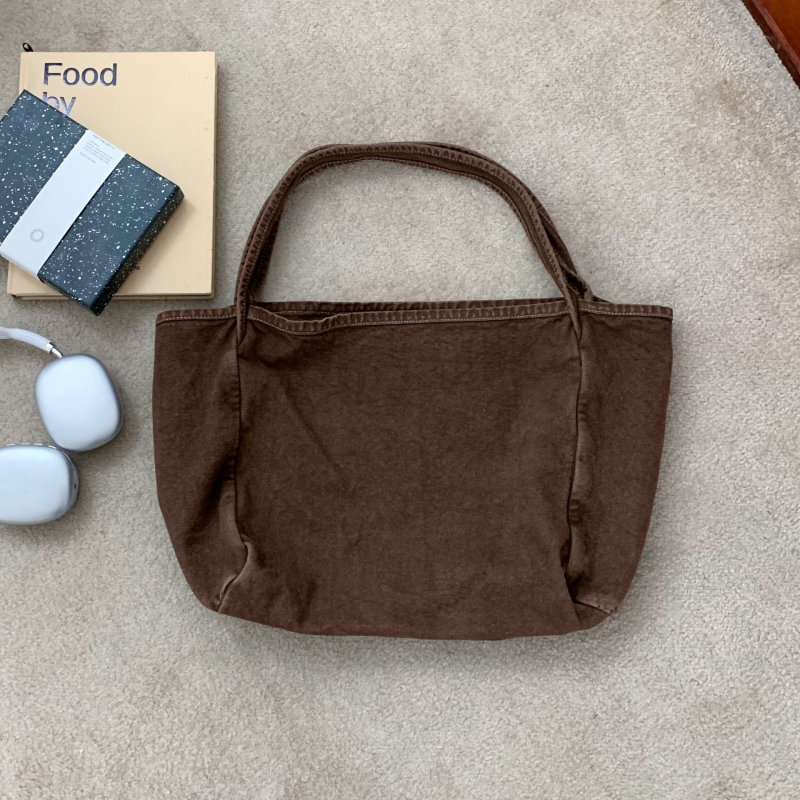 Platnena torba preko ramena u stilu Tote, sa skrivenim džepom na zip i džepom za telefon, horizontalni kvadratni oblik, otvoreni vrh