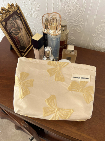 Kozmetička torbica s geometrijskim uzorkom, poliester vanjski dio, platnena podstava, za žene, svakodnevna upotreba (Proljeće 2023)