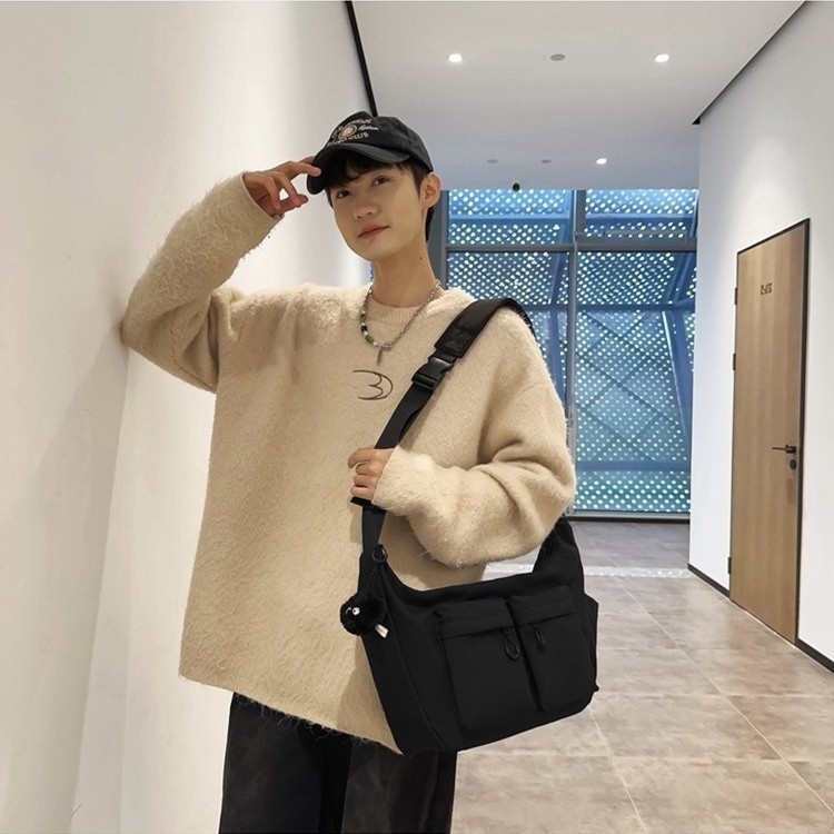 Unisex nailono pečių krepšys lauko sportui, didelė talpa