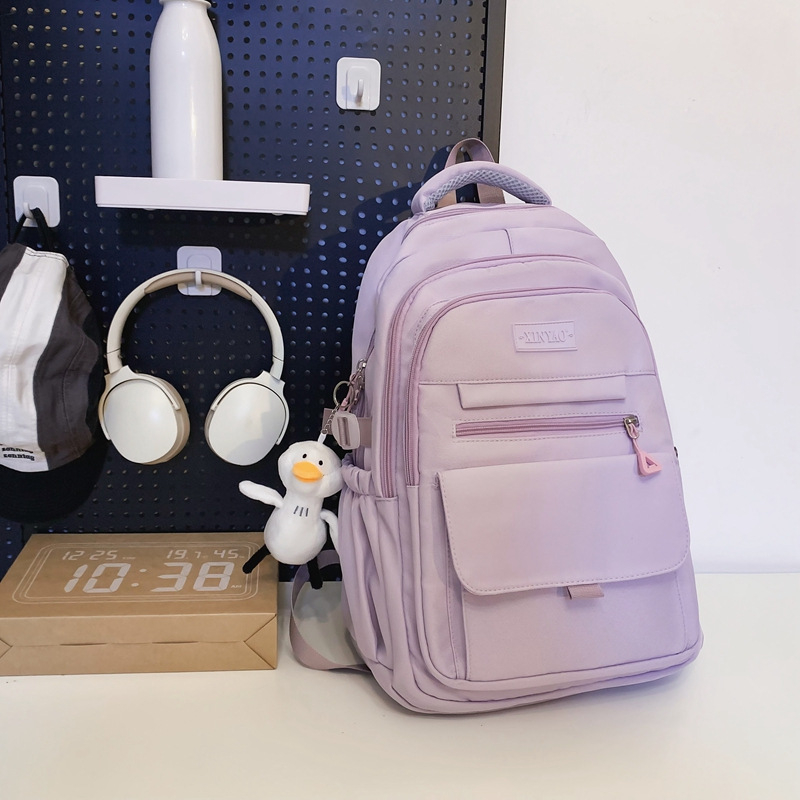 Ruksak u japanskom stilu, lagan s višestrukim pretincima za učenike, casual školski i putni ruksak, 14-inčni prijenosnik, 20–35 L, najlon