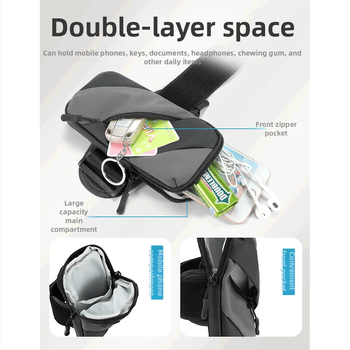 Unisex rankinė telefono bėgimui — Oxford audinys, poliesterio pamušalas, kvėpuojanti, atspari vandeniui, itin lengva