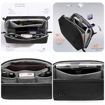 Vīriešu pleca soma ar vairākām nodalījumiem, lielas ietilpības, ūdensizturīgs neilons, ikdienas lietošanai