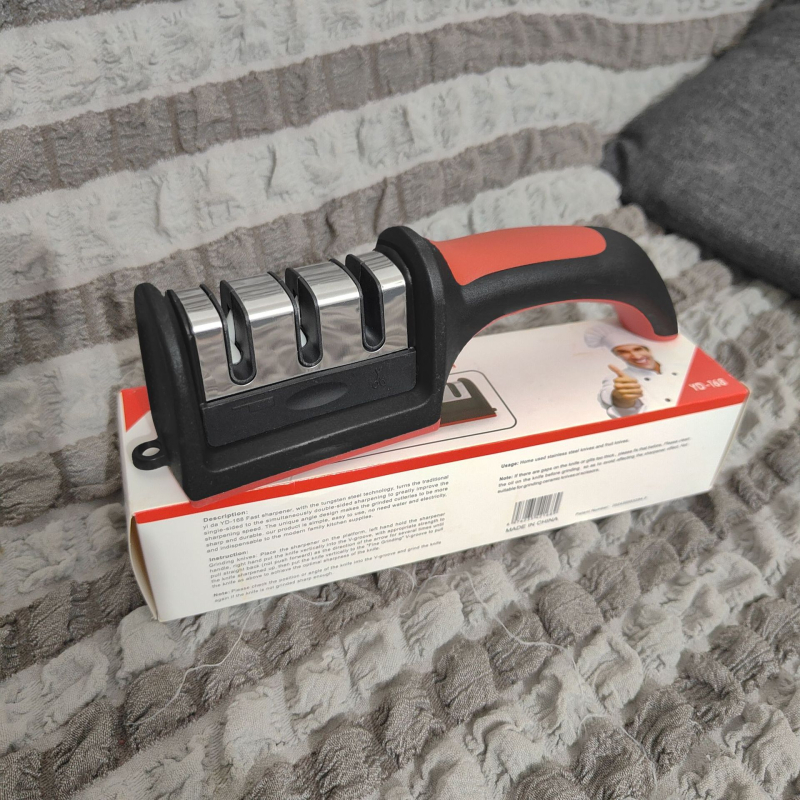 Rankinis peilių ir žirklių aštrintuvas iš nerūdijančio plieno – 3–4 aštrumo etapai, rankinis valdymas, OEM/private etiketė prieinama