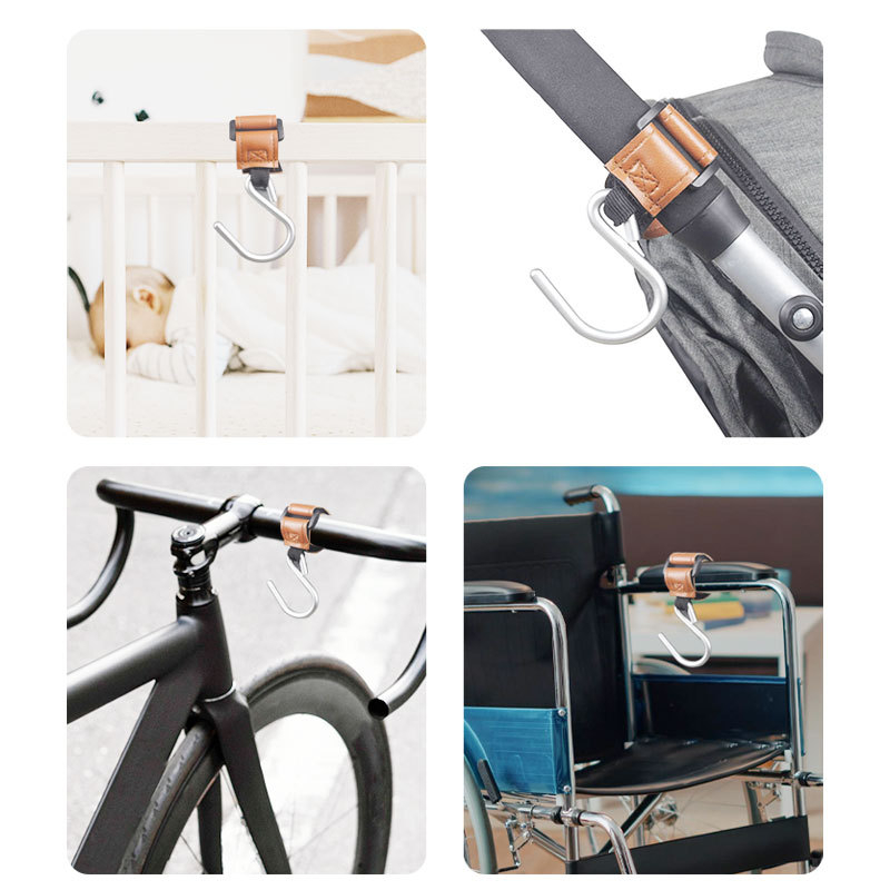 Kuka za kolica, S-oblik, univerzalna kompatibilnost, materijal: aluminijska legura + PU (Brend: New Wright)