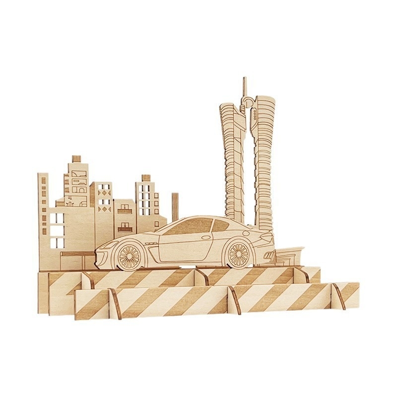 Ξύλινο DIY βάση τηλεφώνου - 3D παζλ μπλοκ, Basswood, 0–38 τεμάχια, κατάλληλο για 7–14 ετών, κατασκευές με μπλοκ