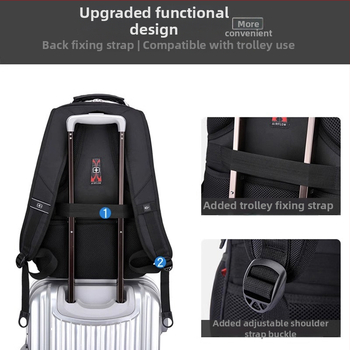 Rucsac de afaceri cu protecție anti-furt, capacitate 36–55L, material Oxford, bretele curbate