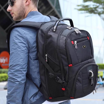 Rucsac de afaceri cu protecție anti-furt, capacitate 36–55L, material Oxford, bretele curbate