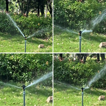 360° περιστρεφόμενος ψεκαστήρας πότισματος κήπων, τετραπλό διπλό ακροφύσιο, υλικό POM