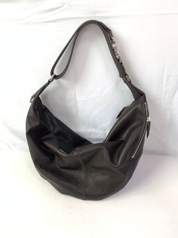 Crossbody torba u street stilu od prave kože, dumpling oblik, zatvarač, unutarnja džep za telefon, podstava od prve slojevite bikove kože
