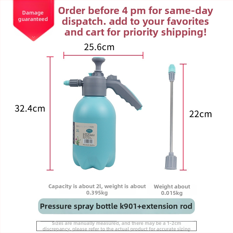 Dr. Flower plastična tlačna zalijevka za zalijevanje s magličastim raspršivanjem, otporna na eksplozije