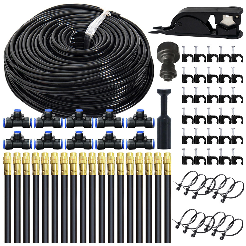 Szerelhető atomizáló univerzális permetező készlet üvegházi öntözéshez, állítható permetezőfej, 0–1.2 L/perc, anyagok: PE műanyag / sárgaréz