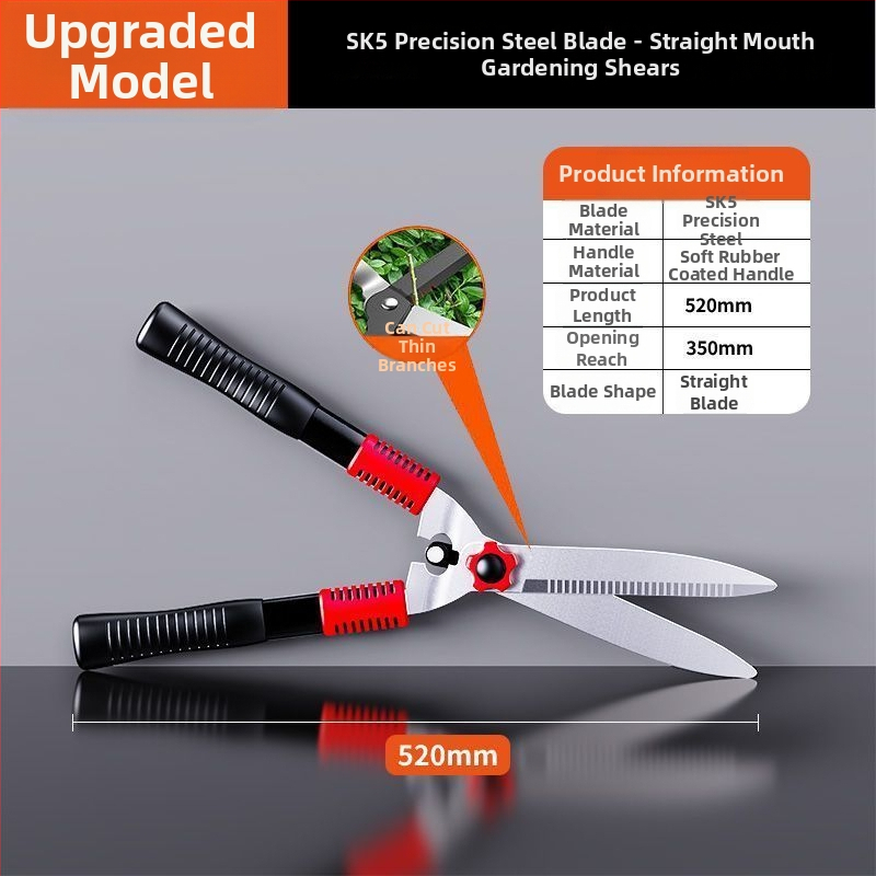 Kertészeti metszőolló otthoni használatra, virágok és sövény vágásához, vastag ágakhoz
