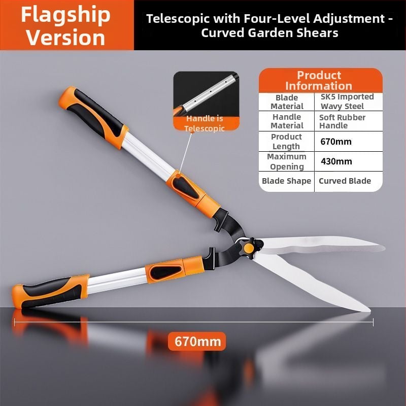 Kertészeti metszőolló otthoni használatra, virágok és sövény vágásához, vastag ágakhoz