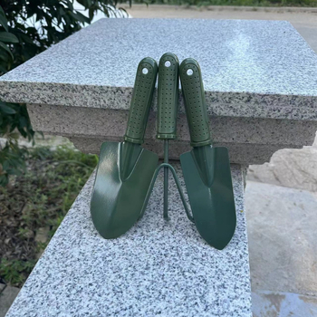 Hard Bones сет от градинарски инструменти, три части: широка лопата, тясна лопата и гребло, за домашно засаждане на цветя и зеленчуци