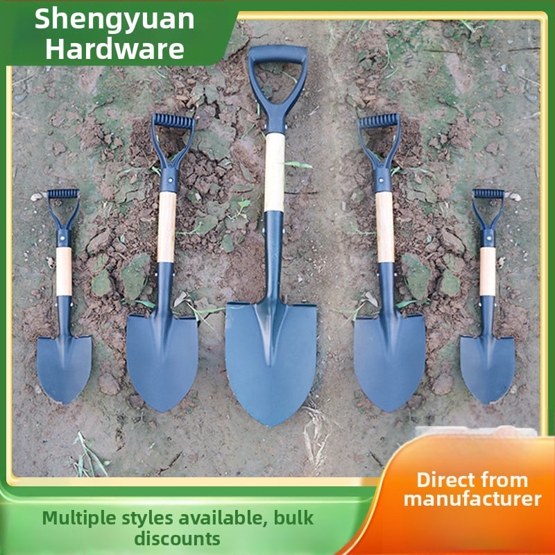 Sodo kastuvas su medine rankena, mangano plienas, daugiafunkcinis įrankis gėlėms ir daržovėms sodinti, žemės purtymui