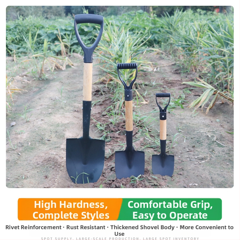 Sodo kastuvas su medine rankena, mangano plienas, daugiafunkcinis įrankis gėlėms ir daržovėms sodinti, žemės purtymui