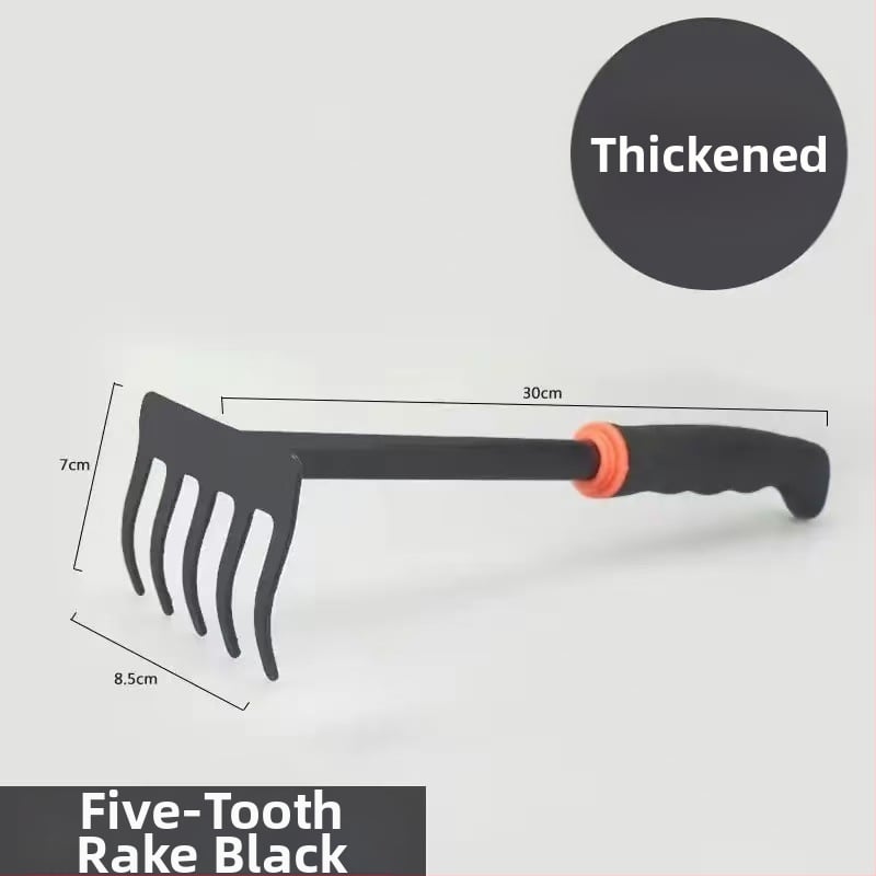 Sodo įrankis: dviejų funkcijų grėbliai, kastuvai ir kūlimo įrankis augalams sodinti