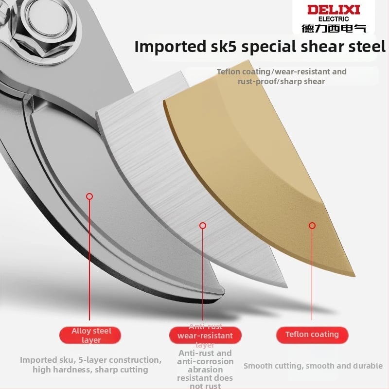 Delixi elektrilised pügamisriistad lillede ja viljapuude pügamiseks, aednikutöö tööriist, tööjõu säästmine