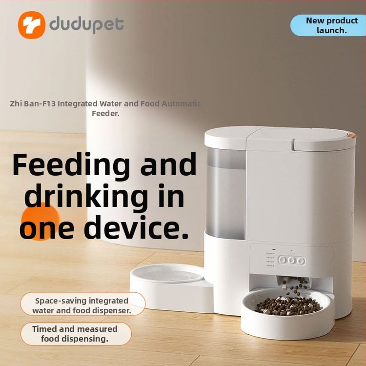 Hrănitoare automată pentru animale de companie all-in-one cu dozator de apă pentru câini și pisici (U-F13W; Model F13; Suport aplicație: Da; Demontabil; Greutate: 3,15 kg)
