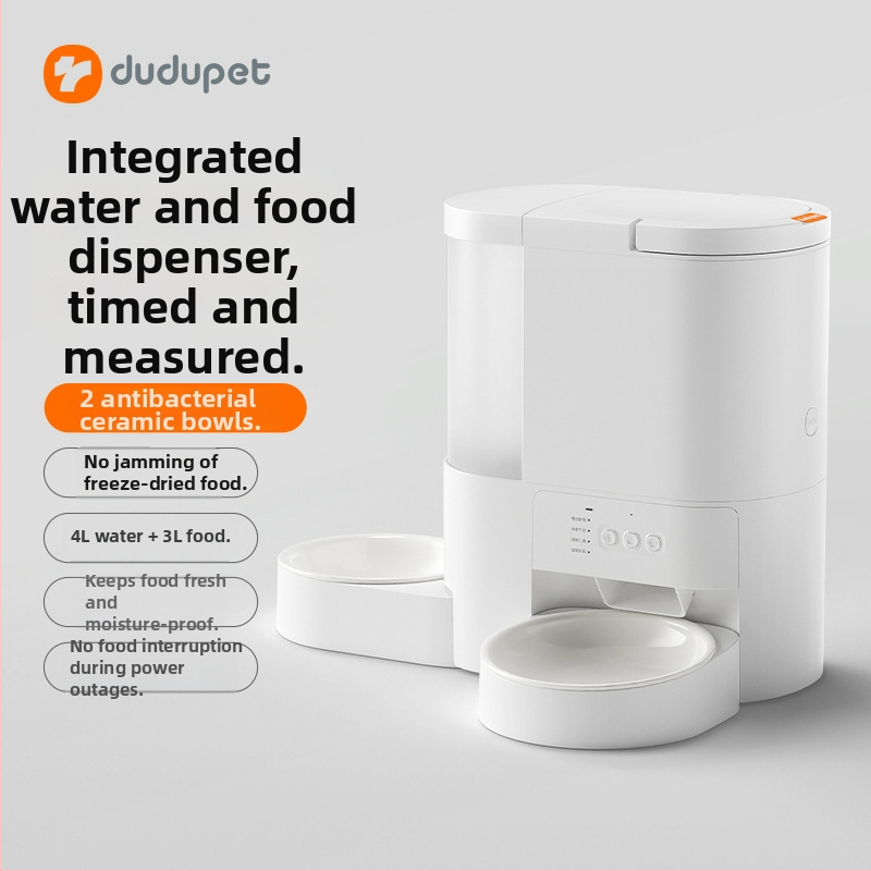 Hrănitoare automată pentru animale de companie all-in-one cu dozator de apă pentru câini și pisici (U-F13W; Model F13; Suport aplicație: Da; Demontabil; Greutate: 3,15 kg)